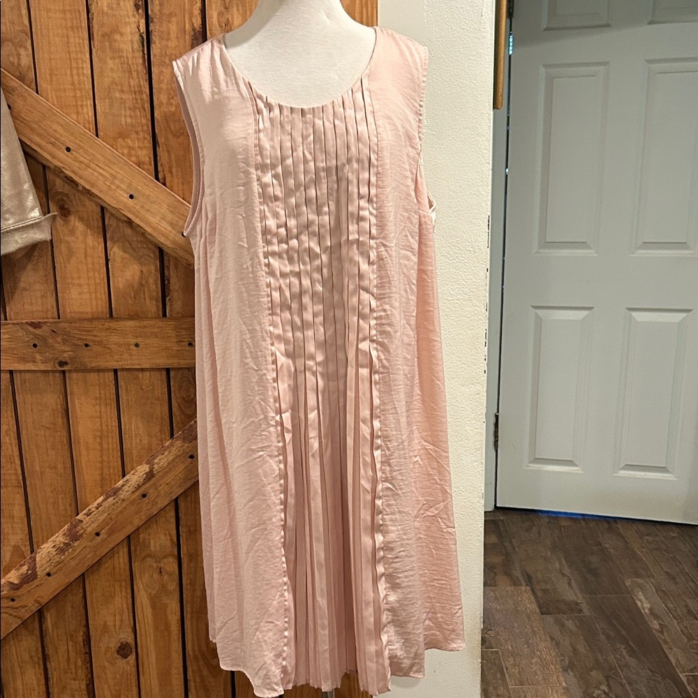 Ellos Blush Pink Pleated Midi Dress